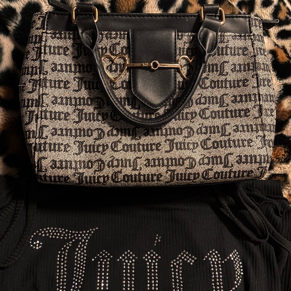 Juicy Couture Satchel with Gold Accents & Slip on PJ Dress Bundle